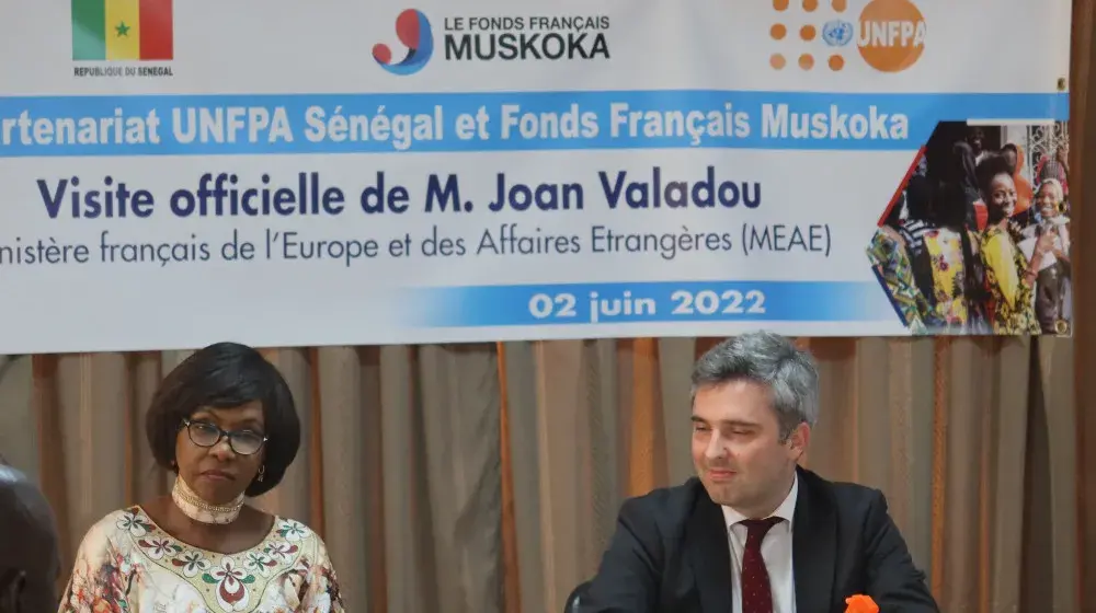 M. Joan Valadou Sous-Directeur du Capital Humain du MEAE   Heureux d'échanger avec UNFPA Sénégal  et les acteurs engagés au quotidien au moyen de l’appui des Fonds Français Muskoka